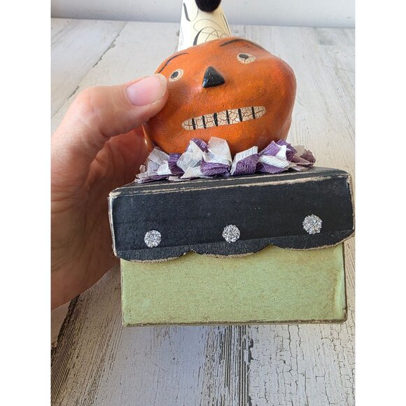 Nicole Sayre Jack on box trio pumpkin figurine container clown decor - Picture 6 of 8
